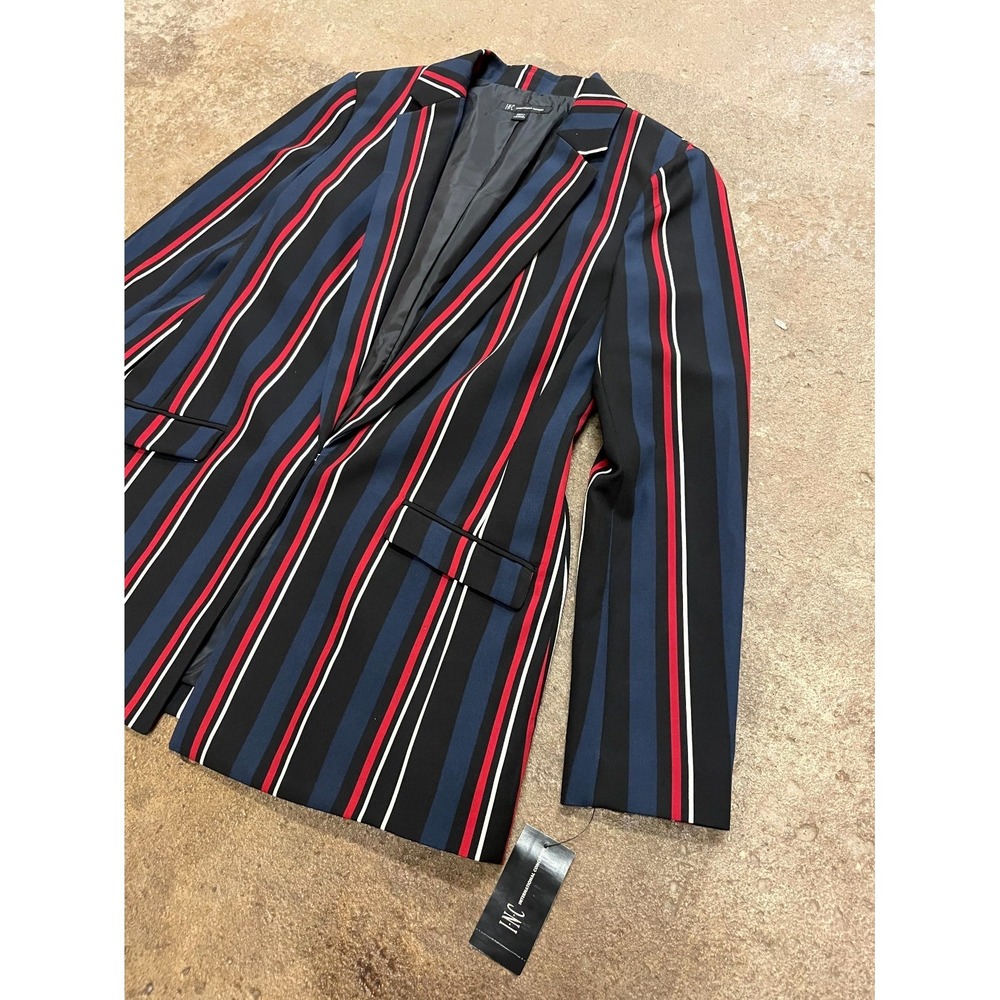 INC‎ International Concepts Blazer Jacket Womens Small Multicolor Posh Stripe - Picture 3 of 16